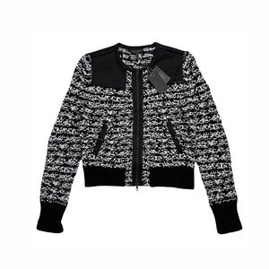 RAG & BONE VIOLA KNIT BLACK WHITE JACKET XXS